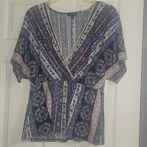 Multi pattern blouse